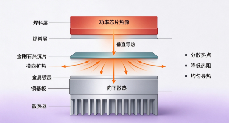 MPCVD金刚石热沉片应用于功率器件散热